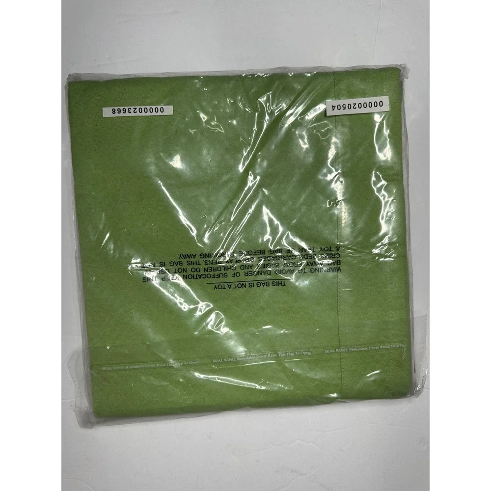 Southern Living at Home Evanston‎ Table Topper White Green Trim Square 40689 NIP